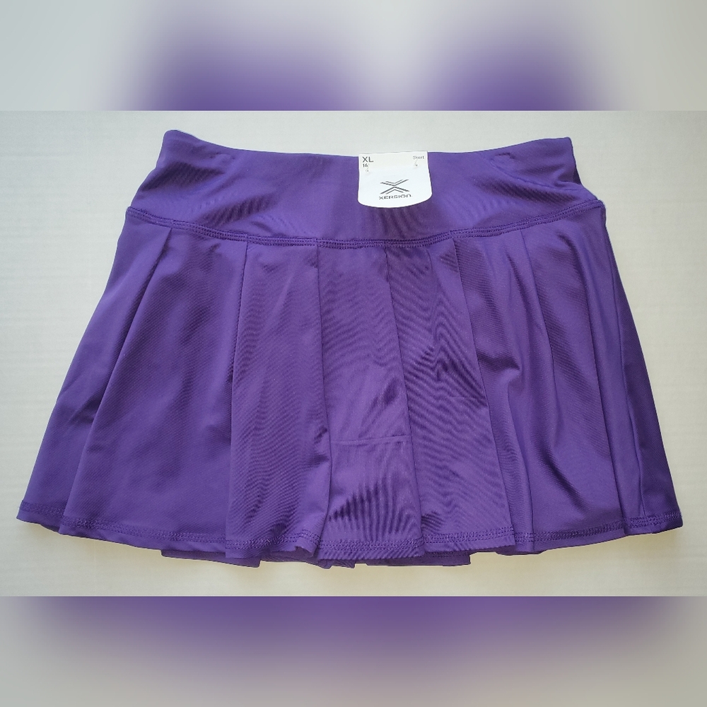 Xersion Big Kids Girls Pleated Skort Sz XL/16 Disco Violet